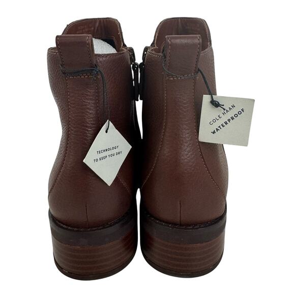 COLE HAAN RIVER WATERPROOF CHELSEA‎ BOOTIES IN SEQUOIA LEATHER NWOB SIZE 8B - Picture 8 of 14